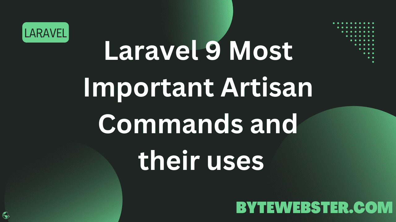 important laravel artisan commands